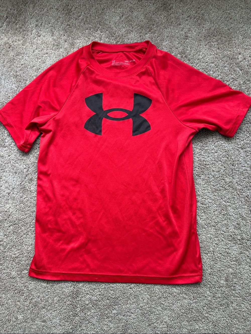 Under Armour Red Short Sleeve Tee with Black Logo
